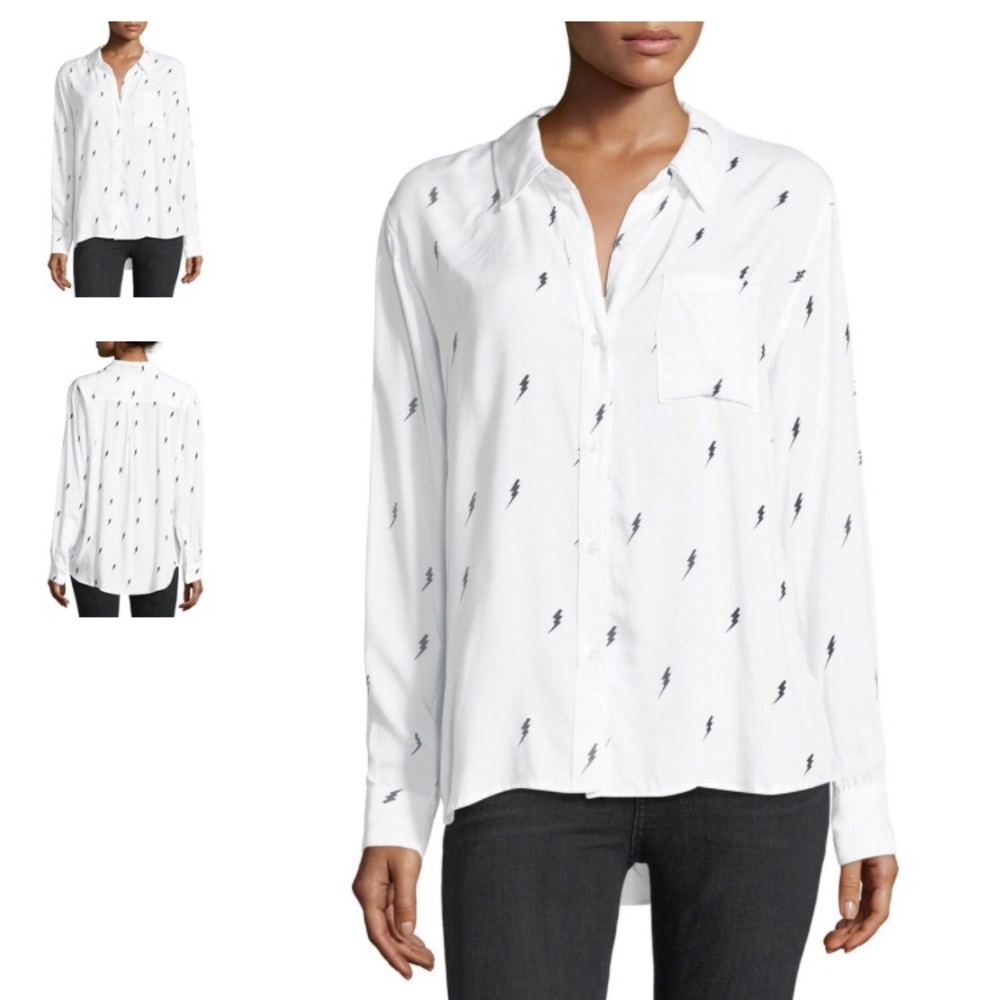 Rails "Rocsi" shirt with lightning-bolt print